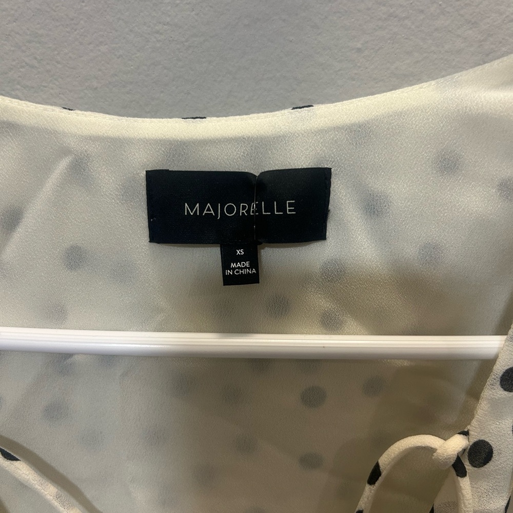 MAJORELLE cream and Black Polka Dot Mini Dress 0205 B-1 - Picture 4 of 15